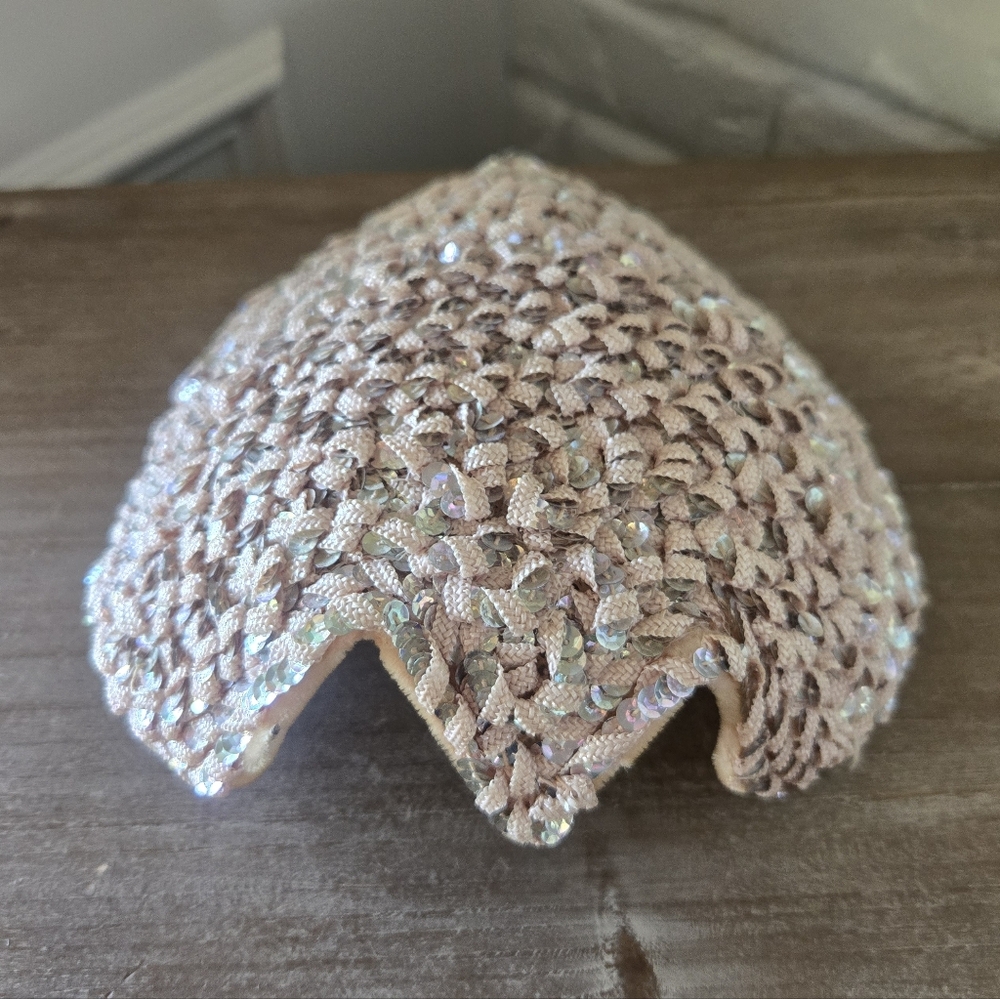 JUNE SPECIAL Vtg 50s-does-20s Fascinator Hat With Sequins, Gatsby, Party, S/M